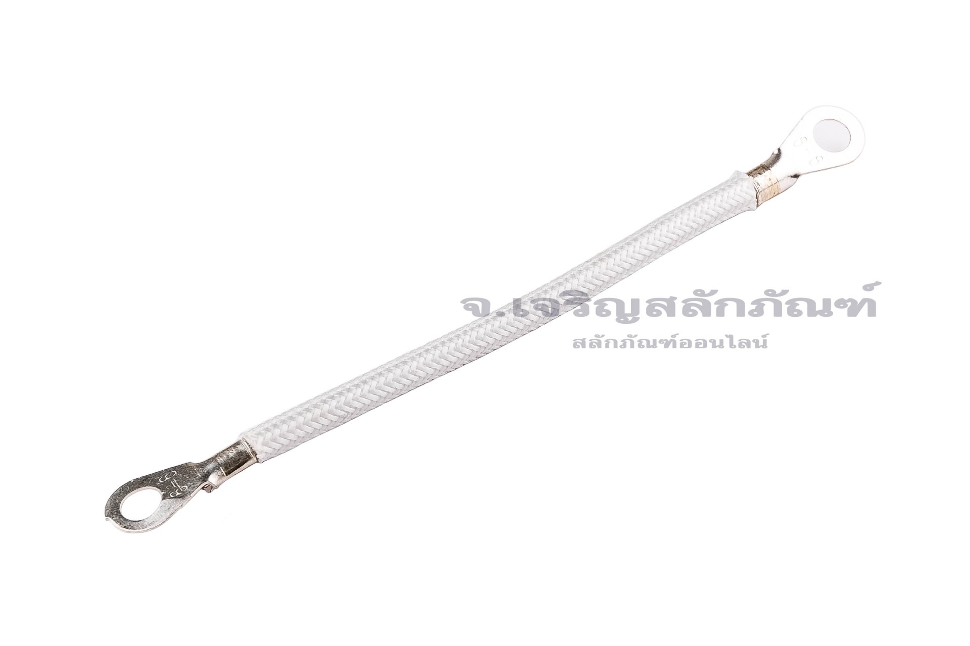 [E] สายกราวด์ สายถัก ทองแดงชุบดีบุก ครอบสายทนความร้อน 300 องศา ขนาด 6 sq.mm ยาว 100 mm